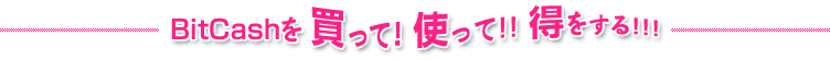 BitCashを買って！使って！！得をする！！！